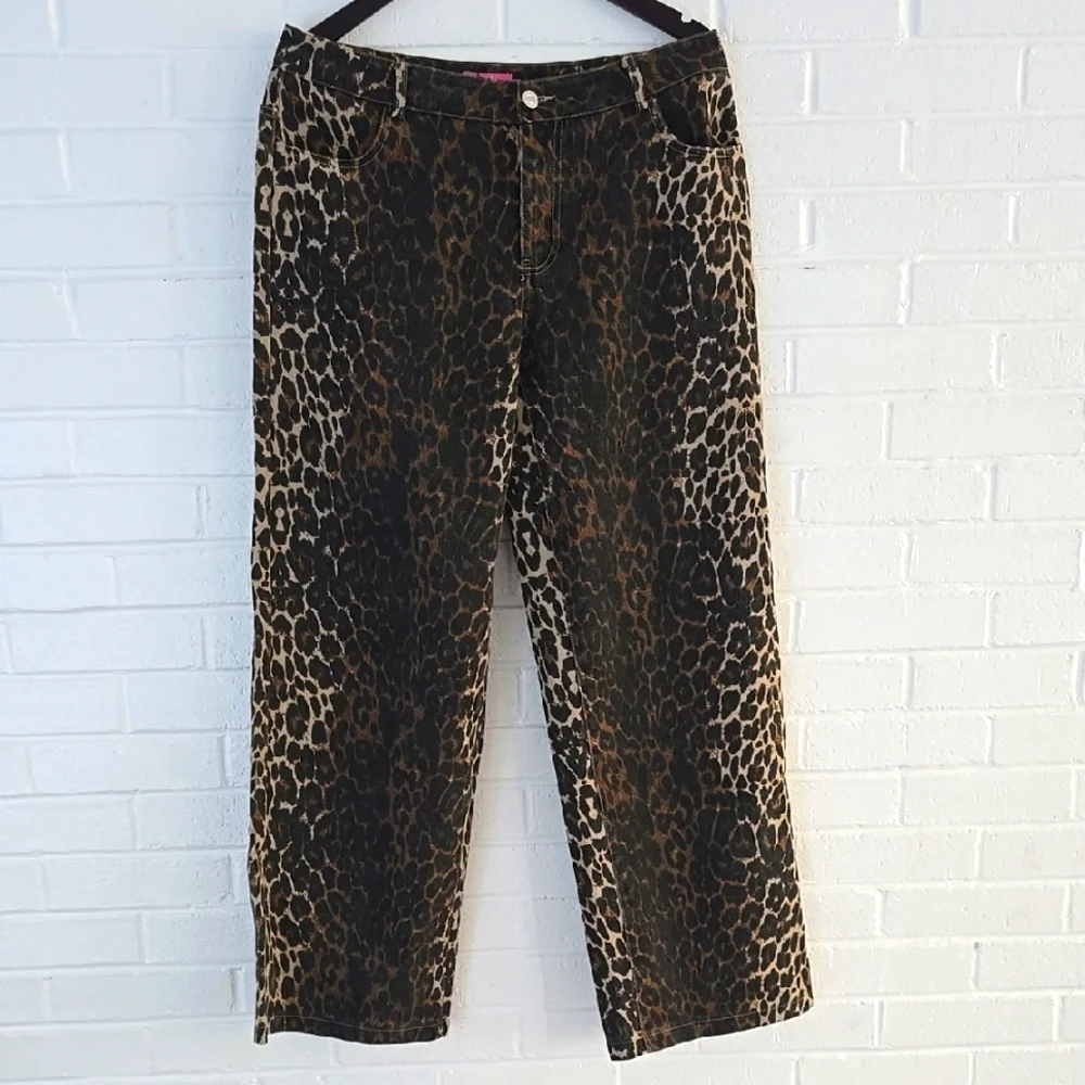 Edikted Print Straight Leg Jeans